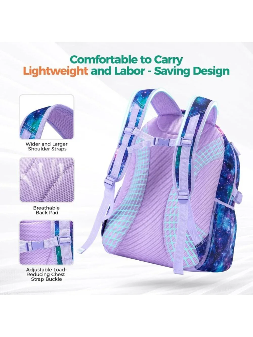 Unicorn Backpack Set for Kids - Girls Bookbag with Lunch Box & Water Bottle, 17